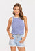 sadie and sage palma knit tank blue white front
