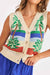 sadie and sage palms sweater vest multi detail