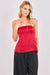 Sadie & Sage - Romy Satin Tube Top - Red - Front