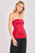 Sadie & Sage - Romy Satin Tube Top - Red - Side