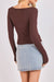 sadie and sage ronan boat neck knit top dark brown back