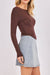 sadie and sage ronan boat neck knit top dark brown side