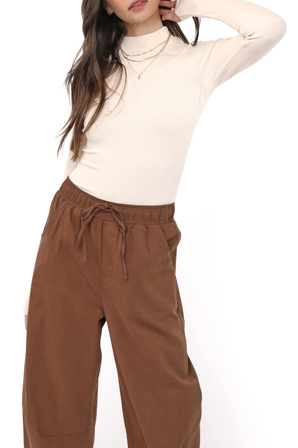 sadie and sage ronan top with thumbholes  cream front