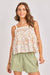 sadie and sage rosita lace trim top cream multi front