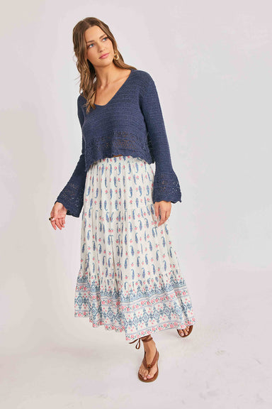 sadie and sage sagebrush maxi skirt cream multi