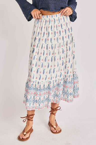 sadie and sage sagebrush maxi skirt cream multi front
