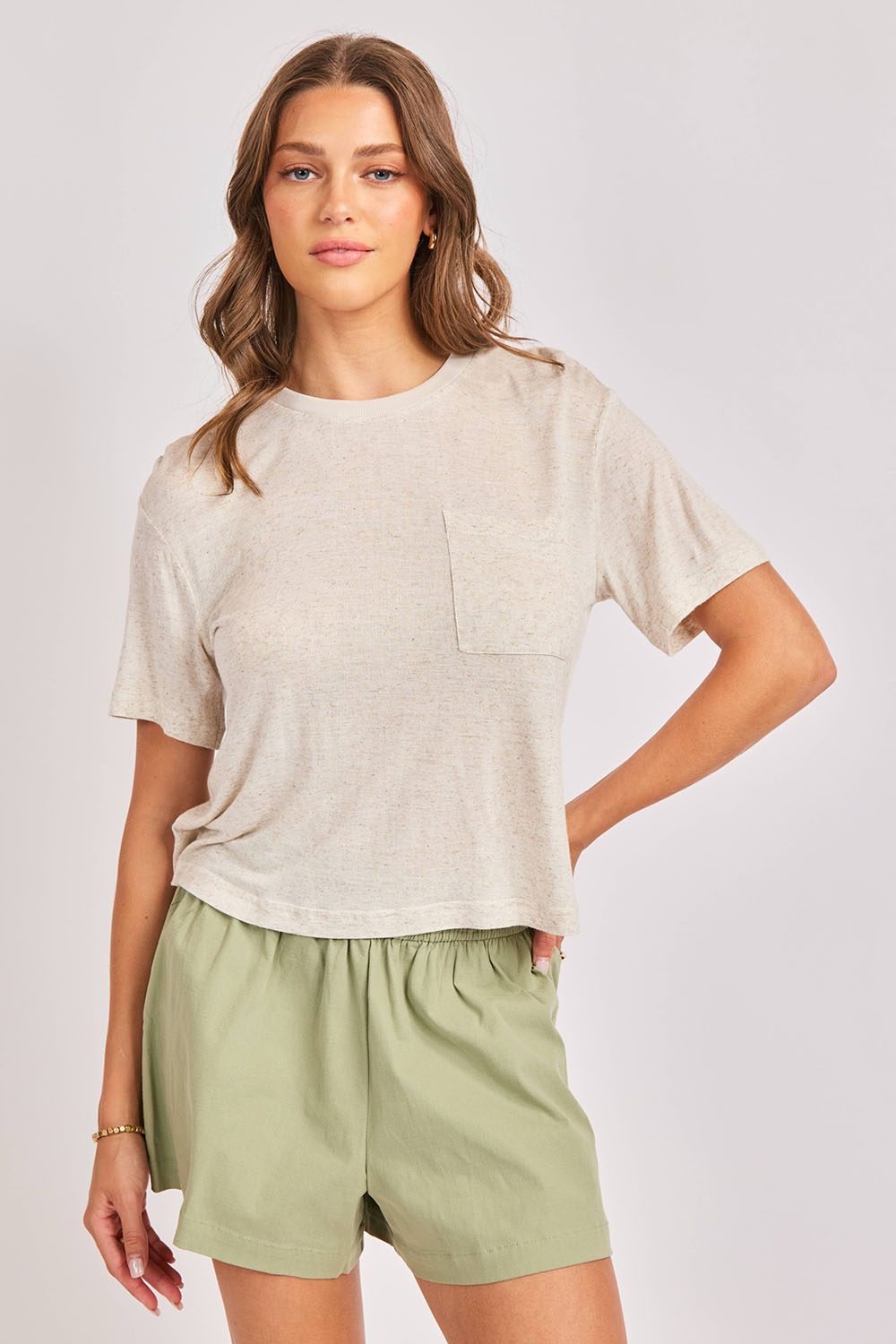 sadie and sage sonora tee shirt oatmeal front