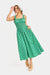 sadie and sage sun escape shirred midi kelly green multi