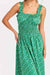 sadie and sage sun escape shirred midi kelly green multi detail