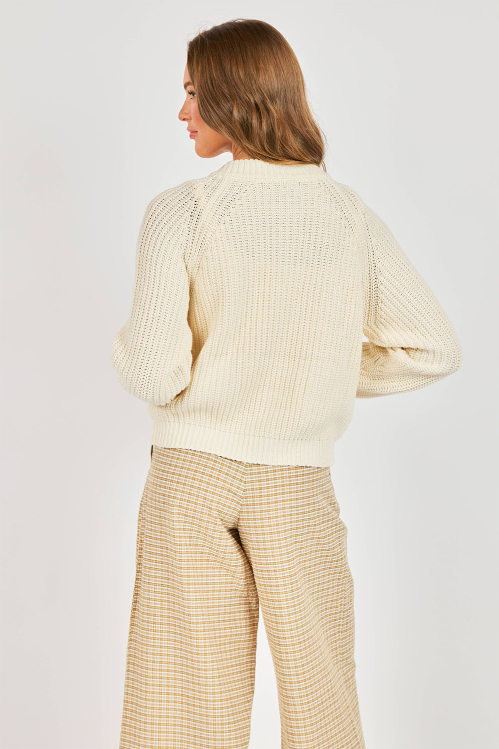 sadie and sage weston zip up sweater cream back