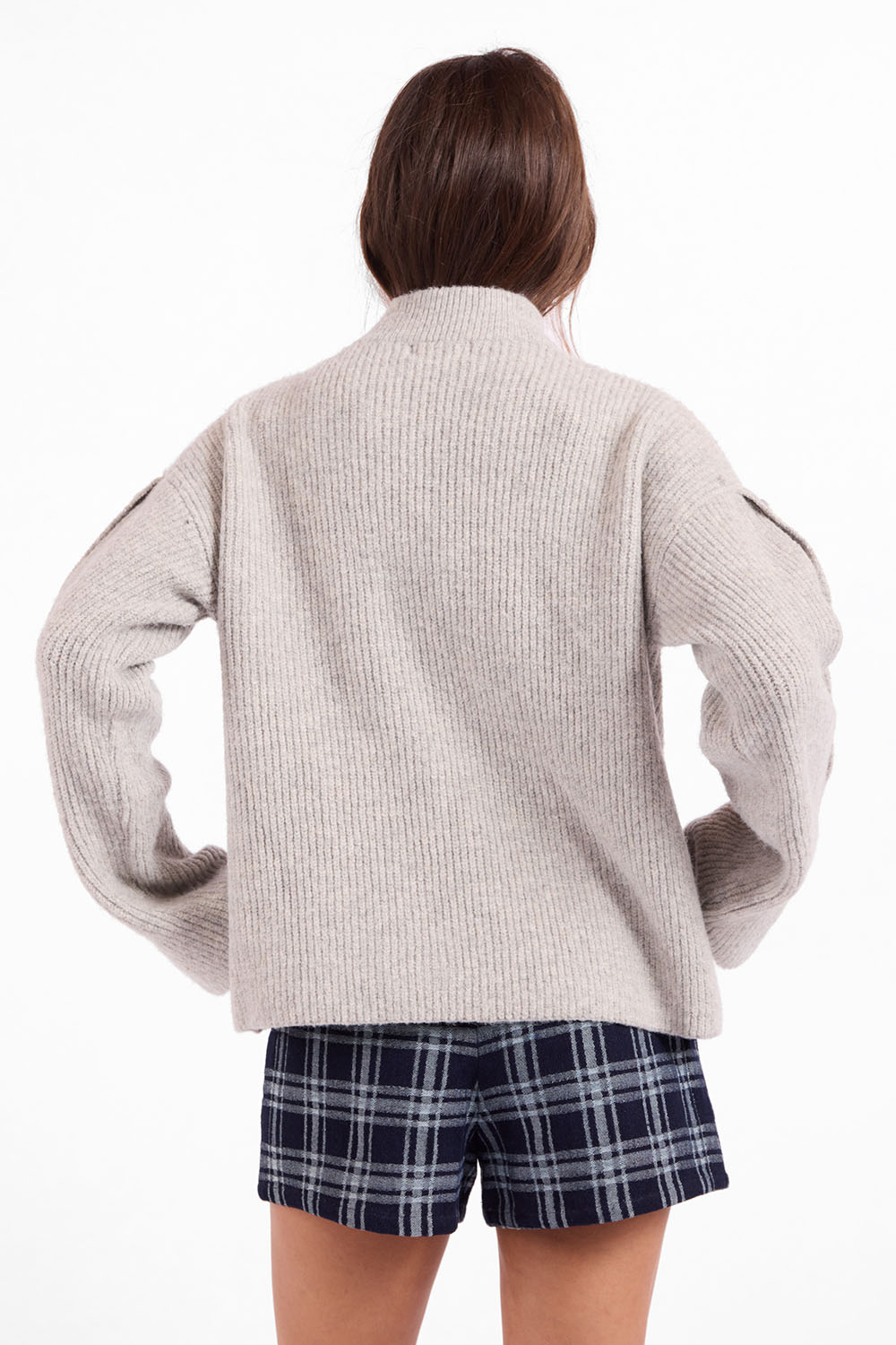Sage the Label Athena Sweater in Fog — Back view