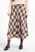 Sage the Label Cambridge Midi Skirt in Navy Camel Multi — Waistband detail view