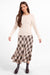 Sage the Label Cambridge Midi Skirt in Navy Camel Multi — Front view