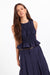 Sage the Label Central Park Ruched Tank in Navy — Front view