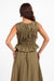 Sage the Label Central Park Ruched Tank in Olive — Back view