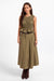 Sage the Label Central Park Ruched Tank in Olive — Full-body view