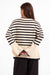 Sage the Label Flynn Crewneck Sweater in Black Cream — Back view