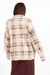 Sage the Label Lola Plaid Sweater Jacket in Cream Brown — Back view