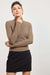 Sage the Label Pennie Turtleneck in Taupe — Quarter view