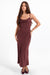 Sage the Label Rhea Slip Dress in Eggplant — Full-body view
