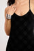 Sage the Label Rhythm Midi Dress in Black — Fabric detail view