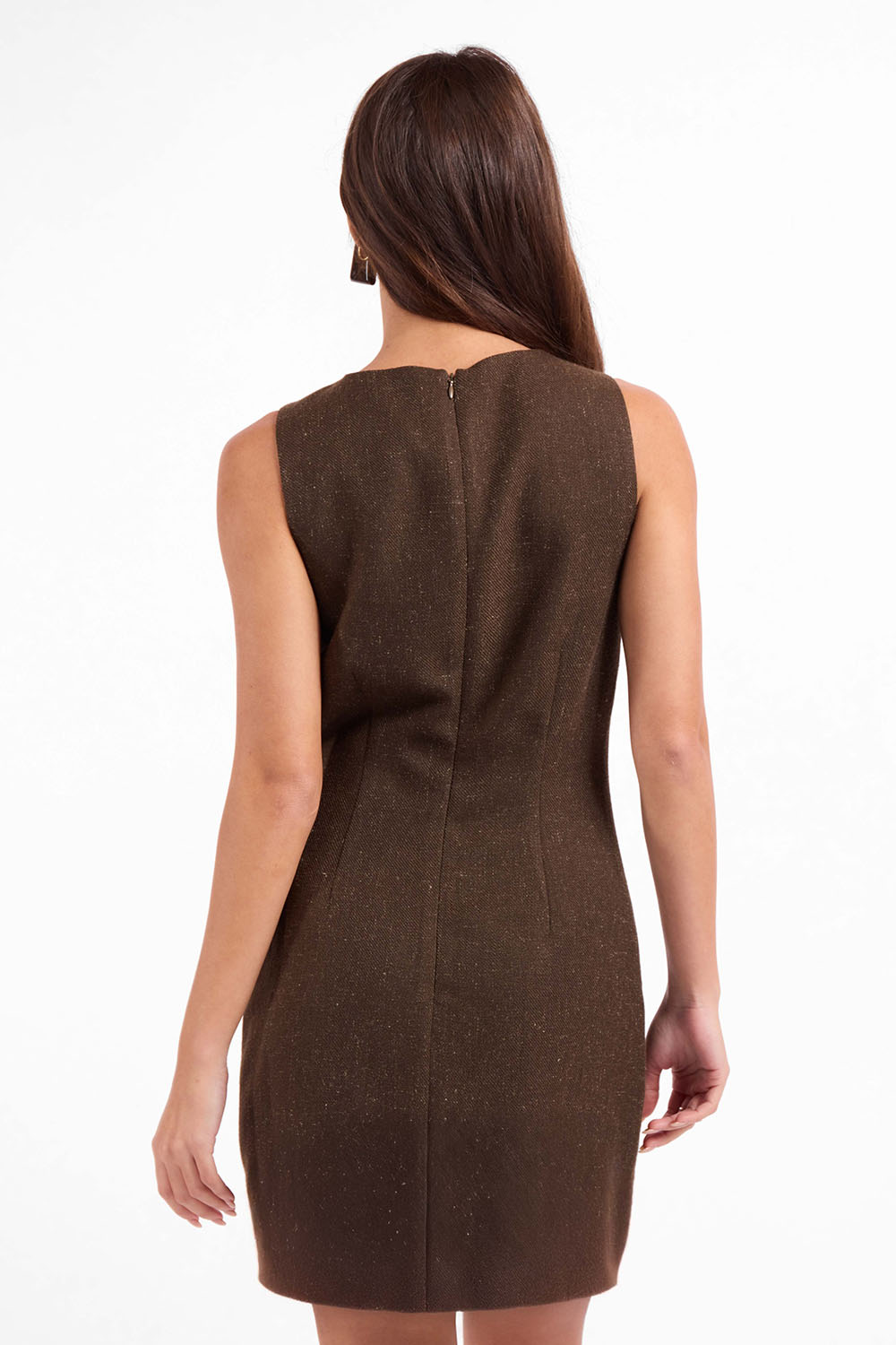 Sage the Label Simmons Shift Dress in Oak Ivory — Back view