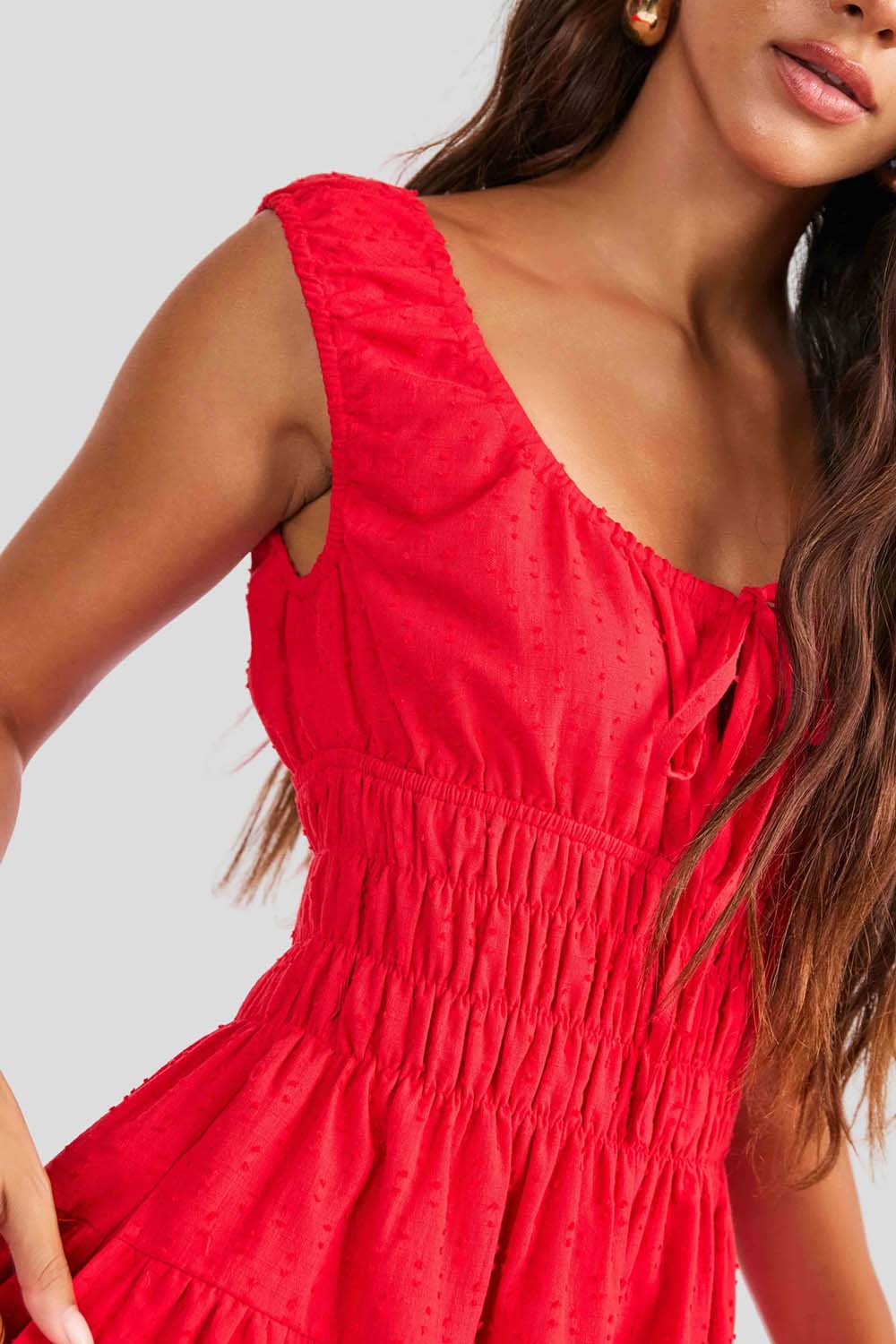 sage the label ariel mini dress red detail