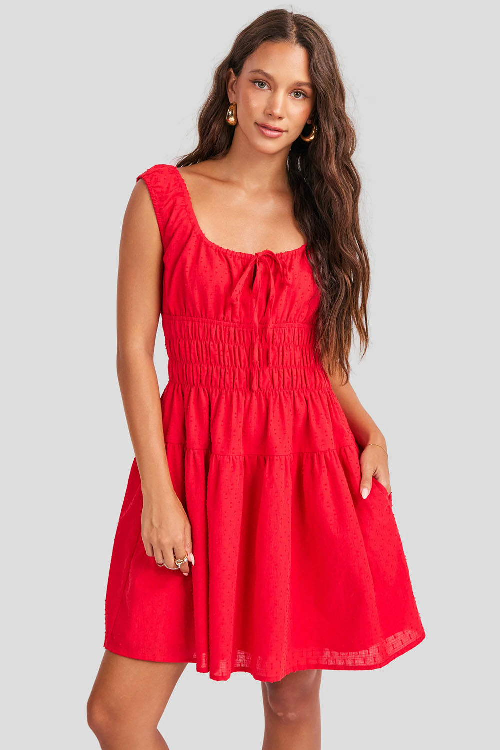 sage the label ariel mini dress red front