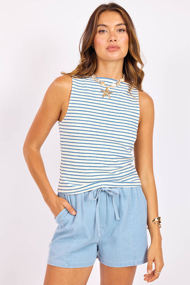 sage the label baby bud stripe tank blue ivory front
