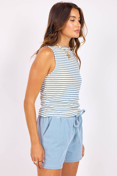 sage the label baby bud stripe tank blue ivory side