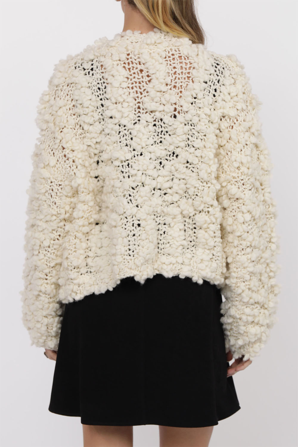 sage the label bombshell chunky cardigan cream back