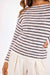 sage the label borough stripe sweater navy multi detail