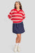 sage the label caddie collared sweater red ivory