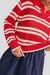 sage the label caddie collared sweater red ivory detail