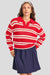 sage the label caddie collared sweater red ivory front