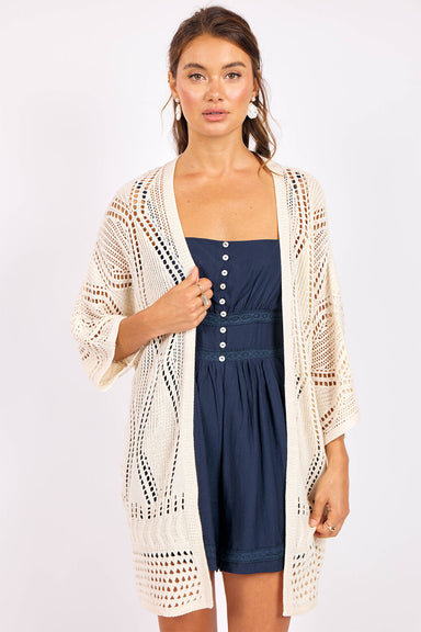 sage the label charlottes web cardigan cream front