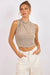 sage the label corinne ruched knit tank heather taupe front