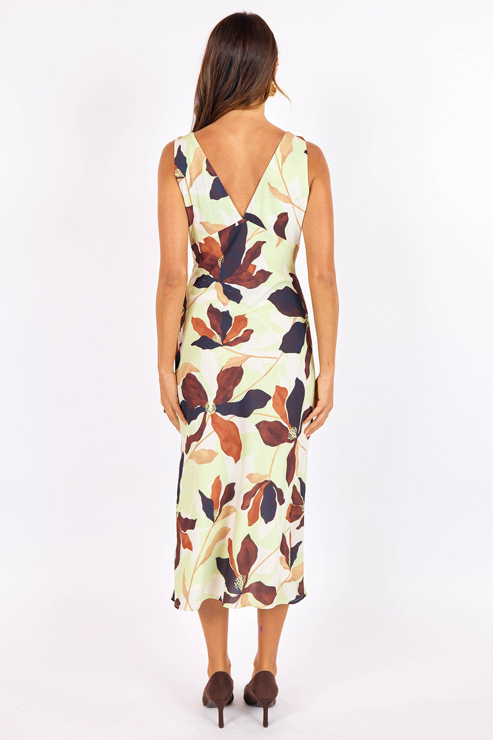 sage the label day in the city midi dress lime multi back