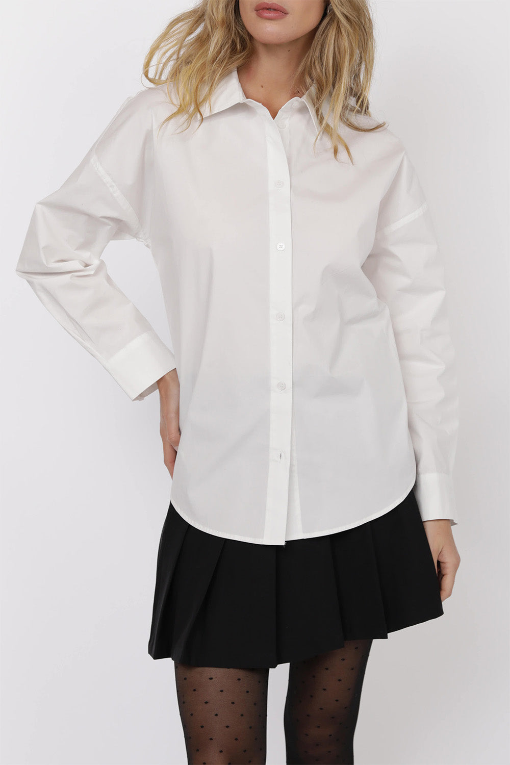sage the label dazed poplin shirt white front