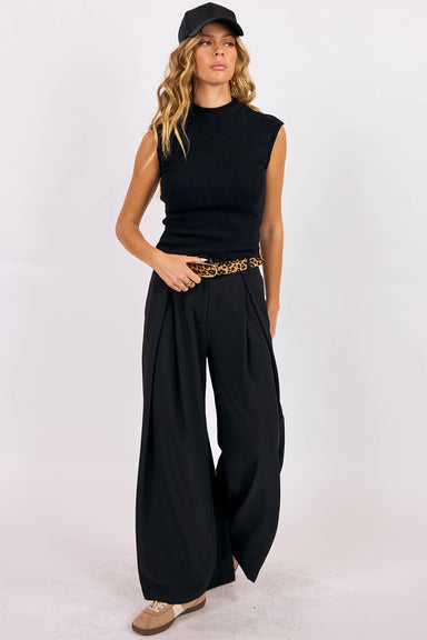 sage the label lena box pleat trouser black