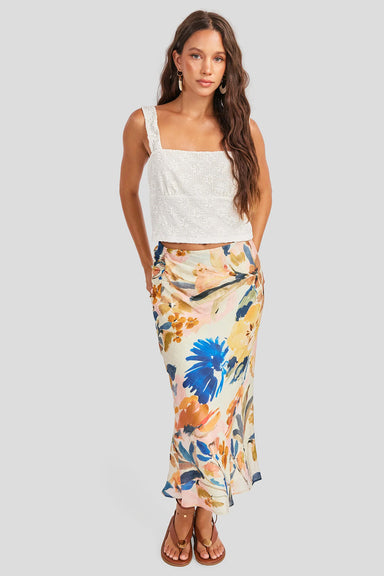sage the label mangrove midi skirt white