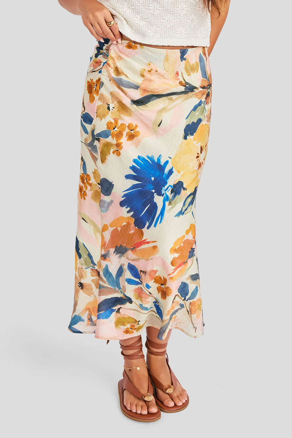 sage the label mangrove midi skirt white front