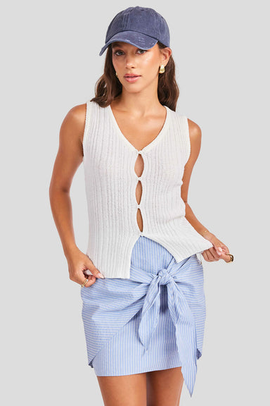 sage the label murphy tank cardigan ivory front