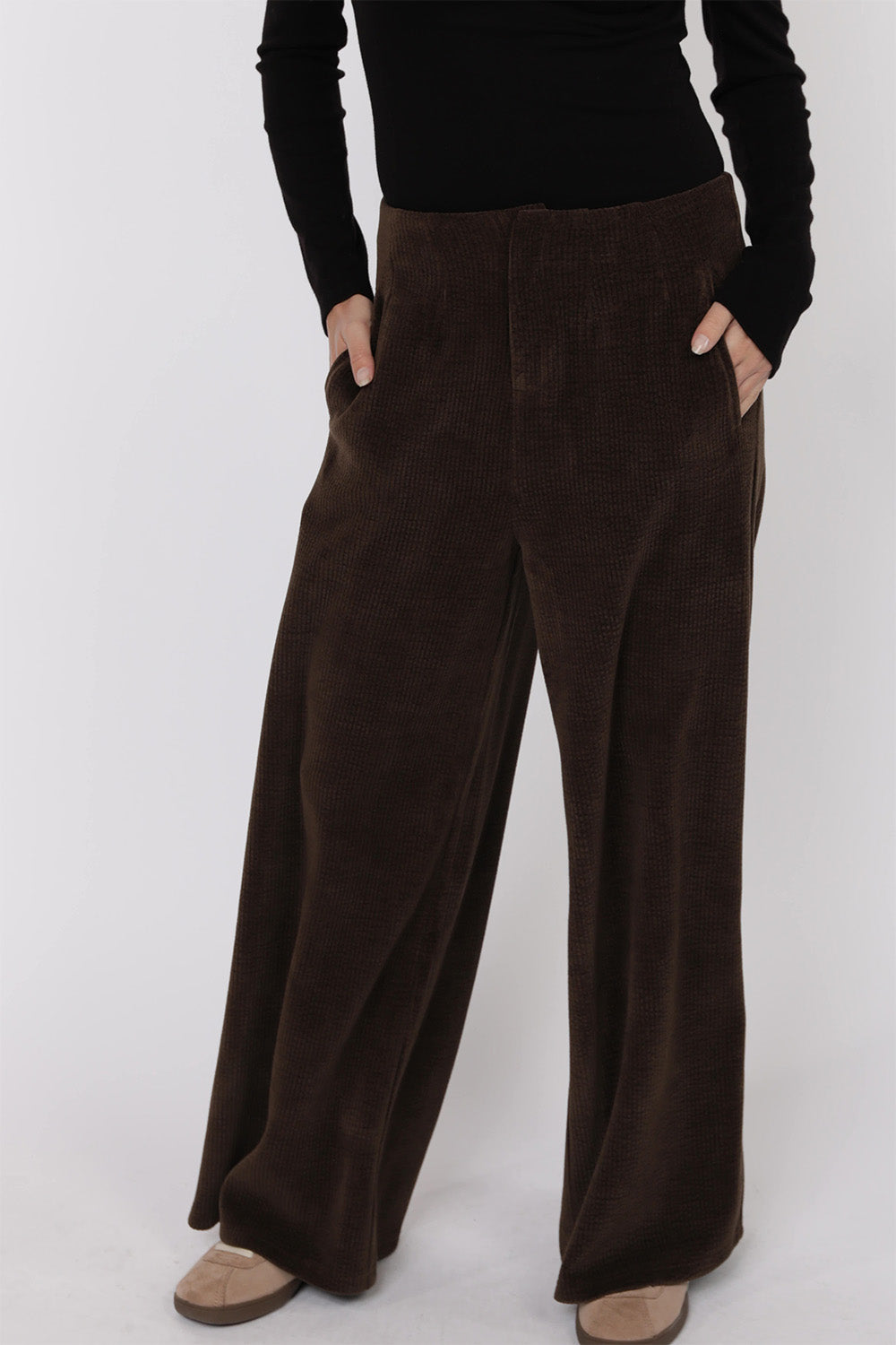 sage the label mystique corduroy pant brown front