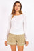 sage the label precious long sleeve knit top white front
