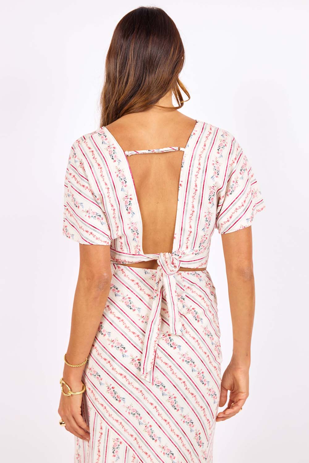 sage the label rosebud open back top pink multi back