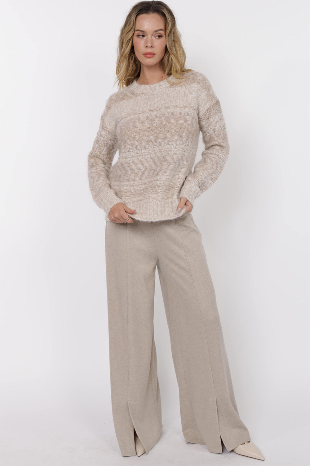 Sage the Label - Spotlight Crew Neck Sweater - Oatmeal Multi