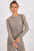 sage the label the lodge button front knit top heather grey front