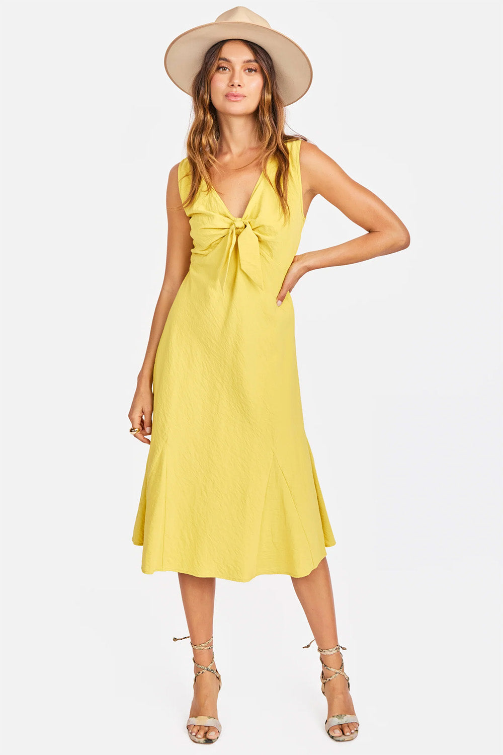 sage the label veranda view dress canary front