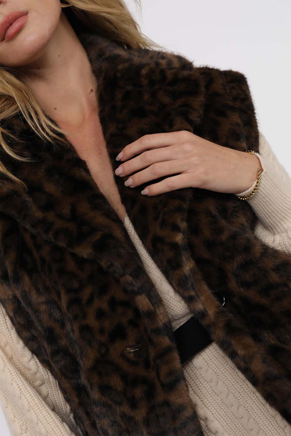 Sage the Label - Waverly Leopard Vest - Brown Black - Detail